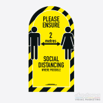 Social Distancing Pavement Sign