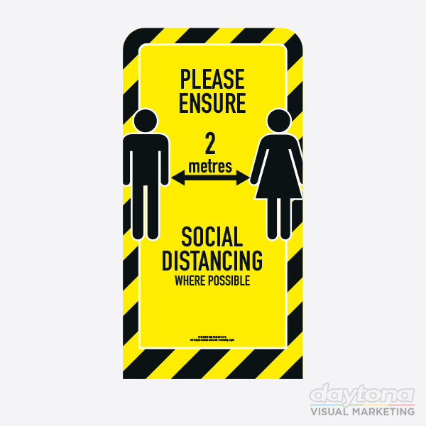 Social Distancing Pavement Sign Curve
