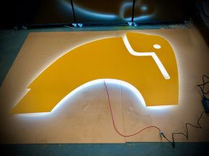 Halo LED logo sign