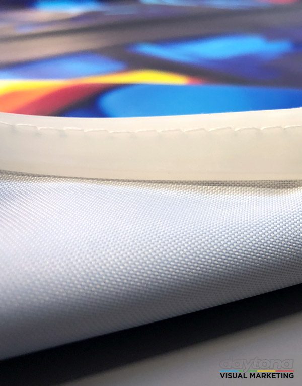 tension fabric graphic showing-silicone gel edging